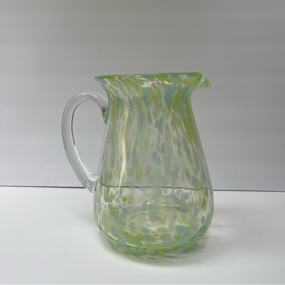 Elegant Murano Glass Pitcher Green / Blue / Clear, 9” Tall - Picture 6 of 9